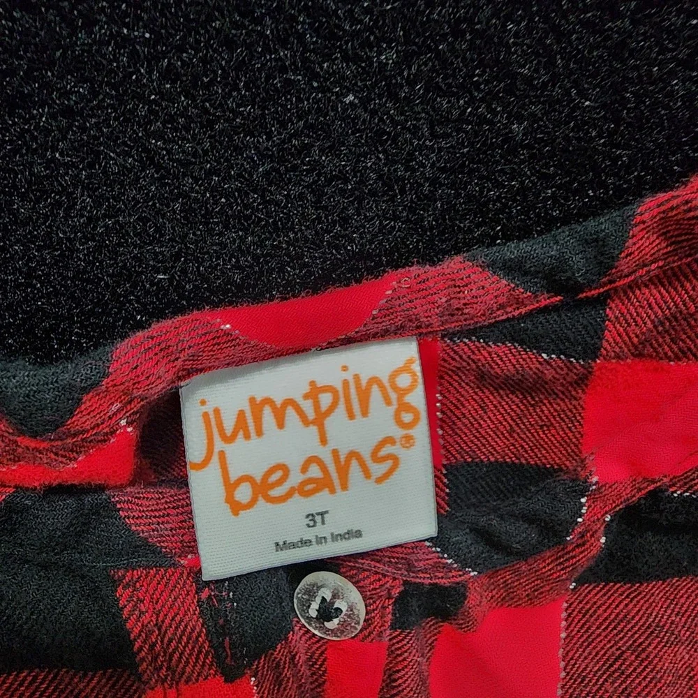 Jumping Beans Red Black‎ Buffalo Plaid Long Sleeve Tunic Shirt Toddler Girls 3T
